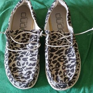 Hey Dude Black and White Moccasins